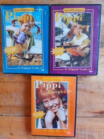 Drie orginele DVD'S van Pippi Langkous  - Astrid Lindgren  beschikbaar voor biedingen