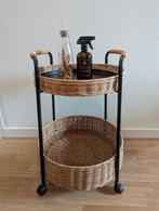 LUBBAN Ikea Roltafel/Bijzettafel - Rotan/Antraciet, Ophalen, Minder dan 50 cm, Rond, Minder dan 50 cm
