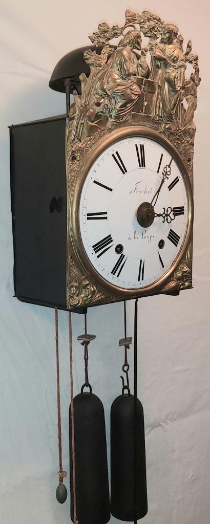 antieke comtoise vouwslinger met wekkerwerk, Antiek en Kunst, Antiek | Klokken, Ophalen