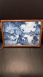Delfts Blauw Tegeltableau Klompenmaker in Lijst, Ophalen of Verzenden