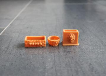 Bloempotten bloem potten miniatuur nieuw 1:12 - 3 stuks beschikbaar voor biedingen