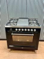 Luxe Boretti Fornuis zwart hoogglans met Frytop 90 cm, Witgoed en Apparatuur, Fornuizen, Fornello Esperta, Ophalen of Verzenden