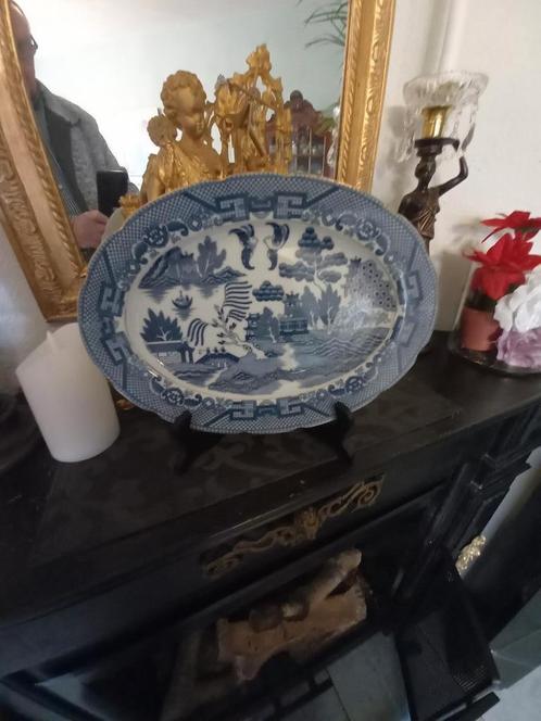 Antiek ovaal porseleinen Chinees bord, Antiek en Kunst, Antiek | Wandborden en Tegels, Ophalen of Verzenden