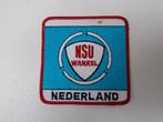 NSU Wankel Nederland oud textiel embleem voor op jas shirt, Verzamelen, Verzenden, Zo goed als nieuw, Auto's
