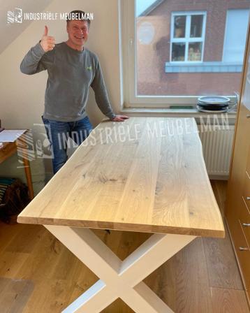 Industriele Eettafel Massief Eiken Boomstam Tafels Eikenhout - afbeelding 5