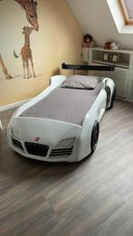 Stoer racebed te koop met lattenbodem,matras en beddengoed., Kinderen en Baby's, Ophalen, Matras, 180 cm of meer, 100 cm of meer