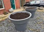 TE KOOP!! mooie hoge bloempotten antraciet!, Tuin en Terras, Ophalen, Kunststof, Gebruikt, 40 cm of meer