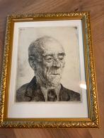 Antieke Ets Jan Bander Edam Oude Man, Antiek en Kunst, Kunst | Etsen en Gravures, Verzenden