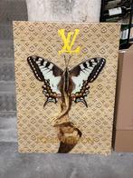 Louis Vuitton LV glasschilderij, vlinder, goud, 60 x 80 cm, Antiek en Kunst, Kunst | Schilderijen | Abstract, Ophalen