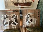 Prachtige koeienschilderijen op steigerhout, Huis en Inrichting, Woonaccessoires | Kapstokken, Overige typen, Ophalen of Verzenden