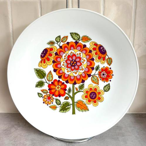 Vintage Retro Serveerbord Seltmann Weiden Flower Power ‘70s, Huis en Inrichting, Keuken | Servies, Zo goed als nieuw, Bord(en)