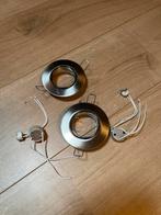 Set van 2 inbouwspots, Halogeen, Gebruikt, Metaal of Aluminium, Ophalen of Verzenden