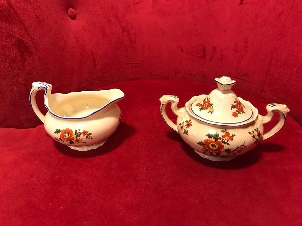 Royal Venton Ware,John Steventon,suikerpot en melkkan ,ant., Ophalen of Verzenden