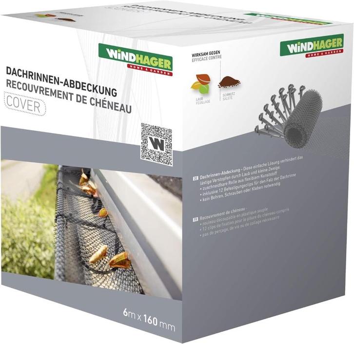 Dakgootafdekking incl. bevestigingsklemmen 600 cm x 16 cm, Tuin en Terras, Gaas en Draad, Nieuw, Overige typen, Minder dan 10 meter