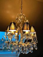 Verzilverde kroonluchter met lampenkappen, Ophalen, Gebruikt, Metaal
