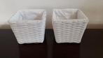 2 bloempotten rattan wit, Tuin en Terras, Bloempotten, Kunststof, Vierkant, Ophalen of Verzenden, Minder dan 40 cm