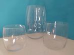Set van 3 glazen vazen., Ophalen, Overige kleuren, Minder dan 50 cm, Glas