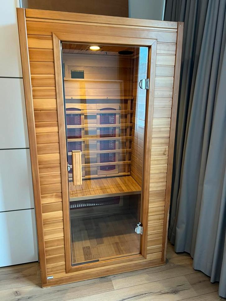 Compacte 1/2 persoons infrarood sauna 100 x 90 x 185 cm, Sport en Fitness, Sauna, Gebruikt, Complete sauna, Infrarood, Ophalen