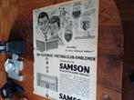 Paginagrote Advertentie Niemeyer Samson shag voetbalclub, Ophalen of Verzenden, Sigarenbandjes