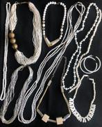 Partijtje witte vintage kettingen en een paar oorbellen, Sieraden, Tassen en Uiterlijk, Kettingen, Ophalen of Verzenden, Gebruikt