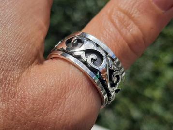 Vanoli 925 zilveren draai / spin ring unisex maat 20 20,5 beschikbaar voor biedingen