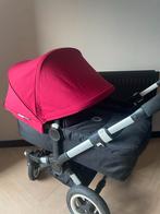 Bugaboo donkey duowagen met robijnrode zonnekappen, Kinderen en Baby's, Kinderwagens en Combinaties, Ophalen of Verzenden, Gebruikt