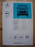 Mercedes 407 Specificatie folder 1982 BG - 407D, Ophalen, Mercedes, Zo goed als nieuw, Mercedes-Benz