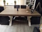 eettafel en salontafel, Huis en Inrichting, Tafels | Eettafels, Gebruikt, 100 tot 150 cm, Ophalen of Verzenden, Vijf personen of meer