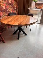 Houten Eettafel - Rond 130cm, Ophalen, Gebruikt, 100 tot 150 cm, Vier personen