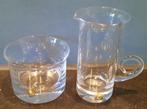 Vintage Dartington glazen melk en suiker setje, Glas, Overige typen, Ophalen of Verzenden, Effen