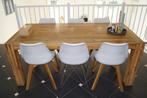 Teak houten tafel + 6 stoelen (set), 50 tot 100 cm, Robuust, 150 tot 200 cm, Teakhout