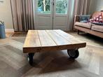 Sterke en mobiele salontafel 100x80cm, Ophalen, Gebruikt, 100 tot 150 cm, Eikenhout
