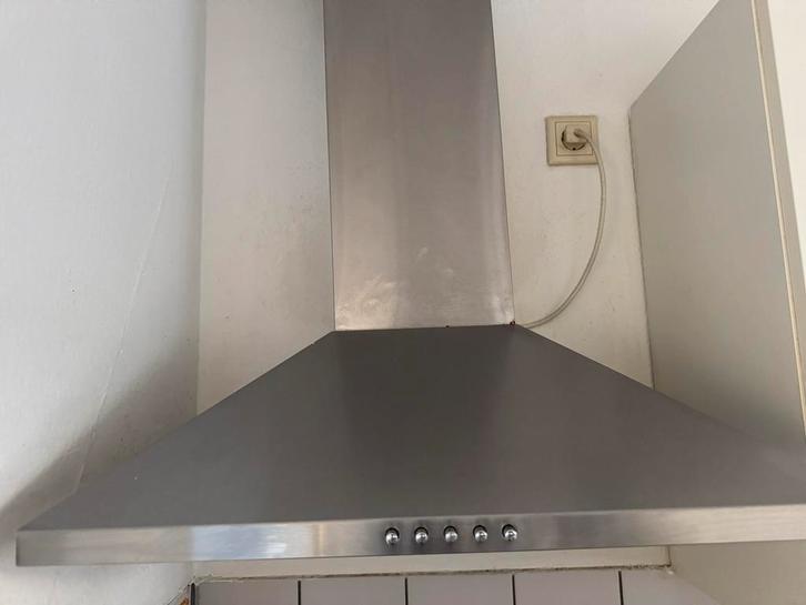 RVS afzuigkap - Gebruikt, Witgoed en Apparatuur, Afzuigkappen, Gebruikt, Vrijstaand, Wandschouwkap, 200 tot 400 m³ per uur, Motor