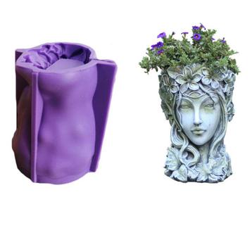 Vrouwen Hoofd Bloemenvaas Mal Voor Gips Klei Hars Gietvorm beschikbaar voor biedingen