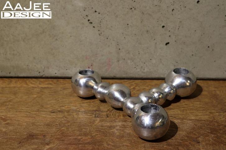 Kandelaar van massief aluminium  –  Bob Design, Huis en Inrichting, Woonaccessoires | Kandelaars en Kaarsen, Zo goed als nieuw