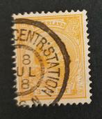 nvph 34 gestempeld Koningin Wilhelmina hangend haar 1891-94, Postzegels en Munten, Verzenden, T/m 1940, Gestempeld