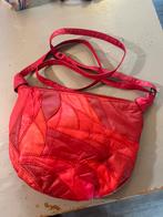 Vintage leren damestas schoudertas damestas retro buideltas, Ophalen of Verzenden, Zo goed als nieuw, Rood, Schoudertasje