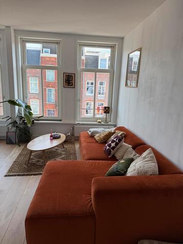 Hoekbank roest/oranje velvet (hoek rechts) beschikbaar voor biedingen
