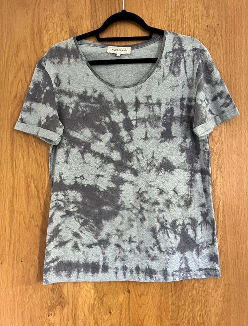 Heren top in grijze print | River Island (S), Kleding | Heren, T-shirts, Zo goed als nieuw, Maat 46 (S) of kleiner, Groen, Ophalen of Verzenden