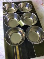 6 x zwaar RVS kommen. ZGAN. Alleen gewassen. Diam 14,8 cm., Ophalen of Verzenden, Zo goed als nieuw, Rvs, Pannenset