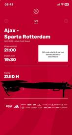 Ajax Sparta 1x ticket F Side, Tickets en Kaartjes, Sport | Voetbal, Eén persoon, December
