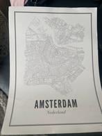 Poster Plattegrond Amsterdam Nederland, Antiek en Kunst, Ophalen