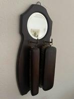 Vintage Spiegel met Borstels, Antiek en Kunst, Antiek | Spiegels, Ophalen of Verzenden, Overige vormen, Minder dan 50 cm, Minder dan 100 cm