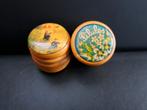 Franse houten pillendoosjes met schroefdeksel, Ophalen of Verzenden