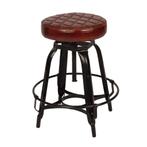 Vintage Krukje Verstelbaar Kruk Bijzetkruk met Leer NIEUW, Huis en Inrichting, Krukjes, Overige materialen, Info@dehanzeherten.nl