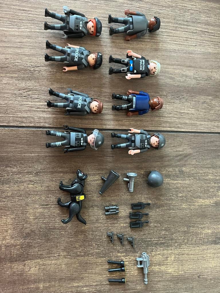 Playmobil - politieauto met boot op trailer en politieteam, Kinderen en Baby's, Speelgoed | Playmobil, Ophalen of Verzenden, Gebruikt