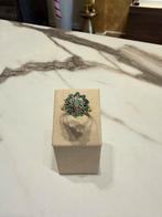 14k Gouden Ring Smaragd & Diamant - Maat 18,5, 18 tot 19, Goudpunt, Nieuw, Ophalen of Verzenden