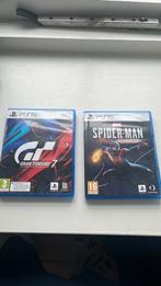 PS5 Gran turismo en spiderman Miles Morales, 1 speler, Ophalen of Verzenden, Zo goed als nieuw, Vanaf 3 jaar
