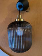 IKEA SOLKLINT Hanglamp - Messing/Grijs Glas, Huis en Inrichting, Ophalen, Zo goed als nieuw, Glas, Minder dan 50 cm