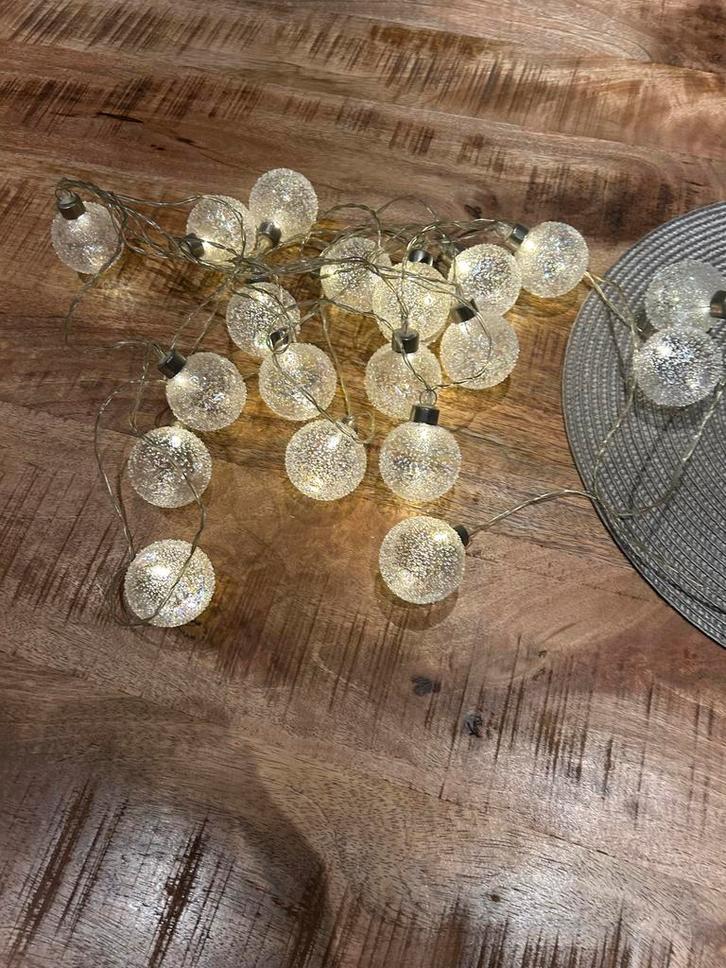 Glazen Lampjes Slinger - Batterij, Huis en Inrichting, Lampen | Hanglampen, Zo goed als nieuw, Minder dan 50 cm, Glas, Ophalen